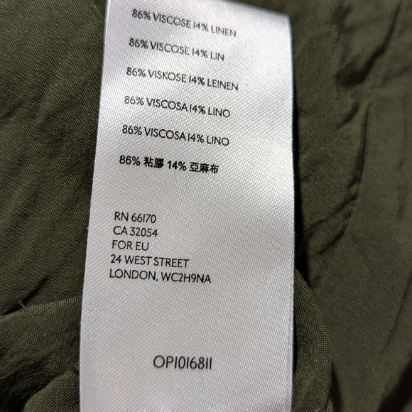 Anthropologie Olive Green Linen Blend Dress Size 2X - Picture 10 of 12